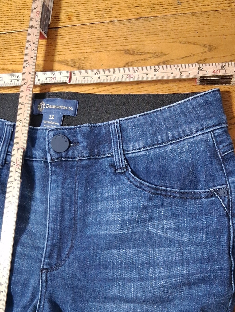 DEMOCRACY Jean Womens 12 BLUE FLARE FLARED Preowned Denim AB SOLUTION BOOTCUT - Picture 4 of 6